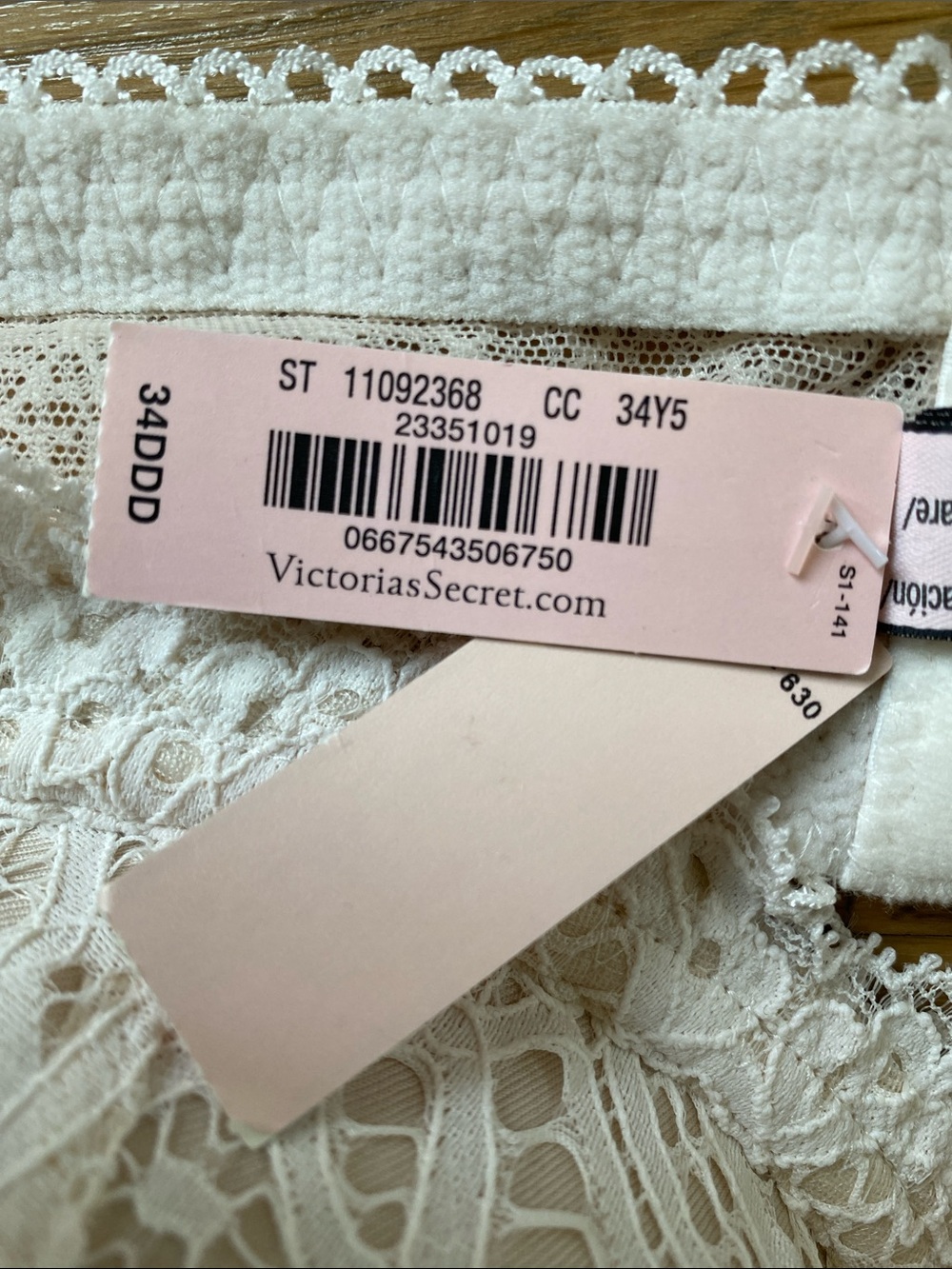 NWT! Victoria's Secret Dream Angels 34DDD Ivory Lace Longline Bra - Picture 15 of 15